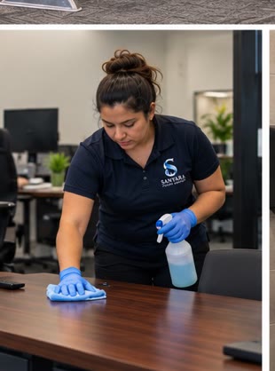 Office desk cleaning