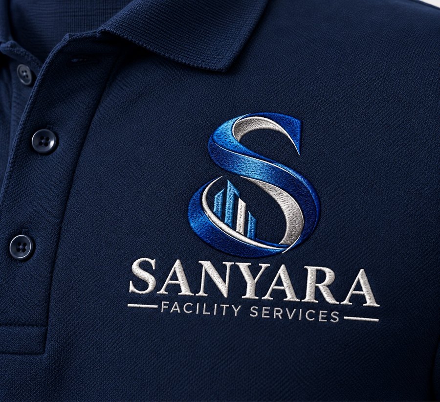 Sanyara Facility Services uniform with embroidered logo
